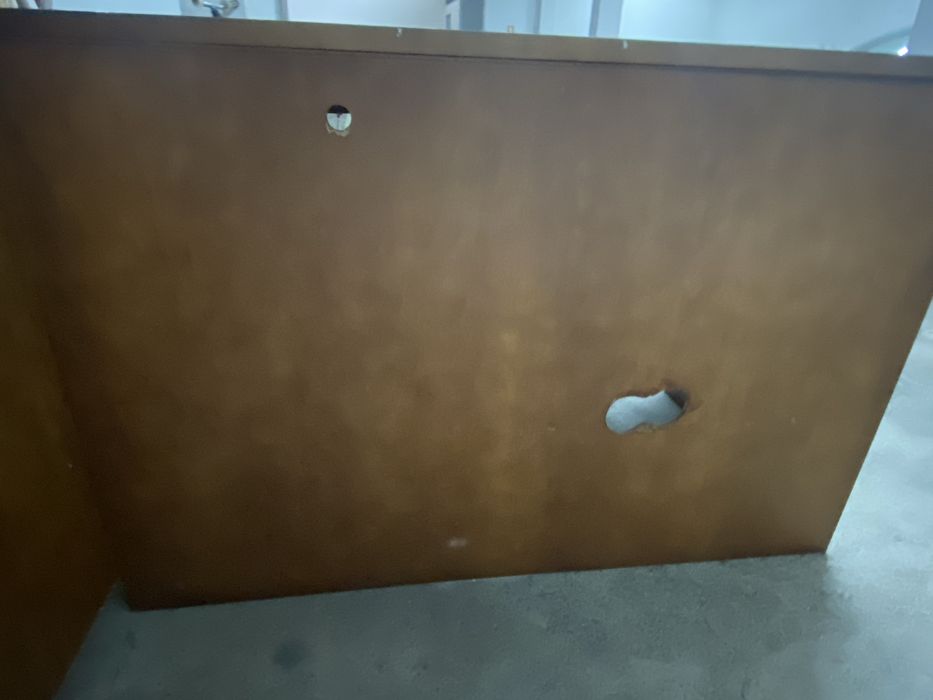 Secretaria em L com estante