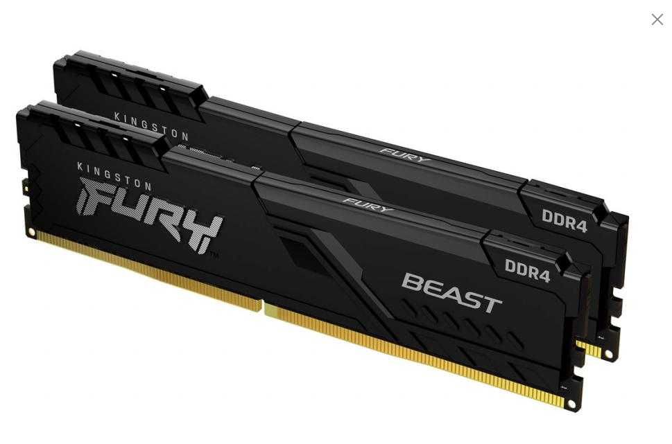 Kingston FURY Beast DDR4 16 ГБ (2×8 ГБ) 3200 MHz.