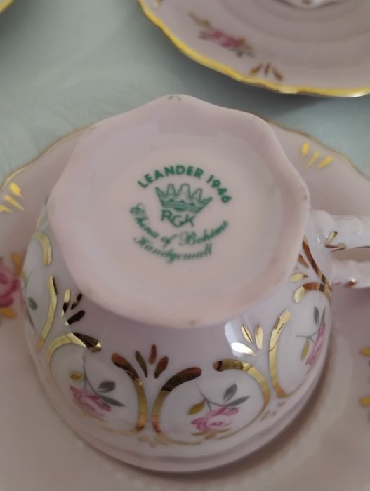 Serwis różowa porcelana Leander