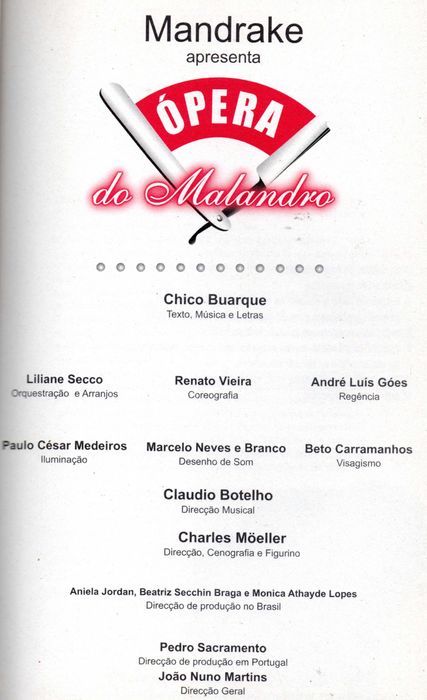 CHICO BUARQUE - A Ópera do Malandro e Estorvo