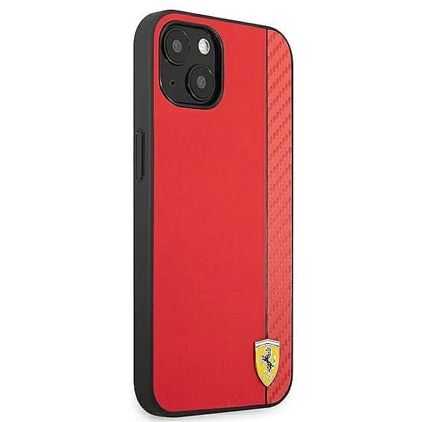 Etui Ferrari On Track Carbon Stripe na iPhone 13 mini - czerwone