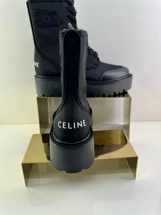 Celine - botki skórzane czarne