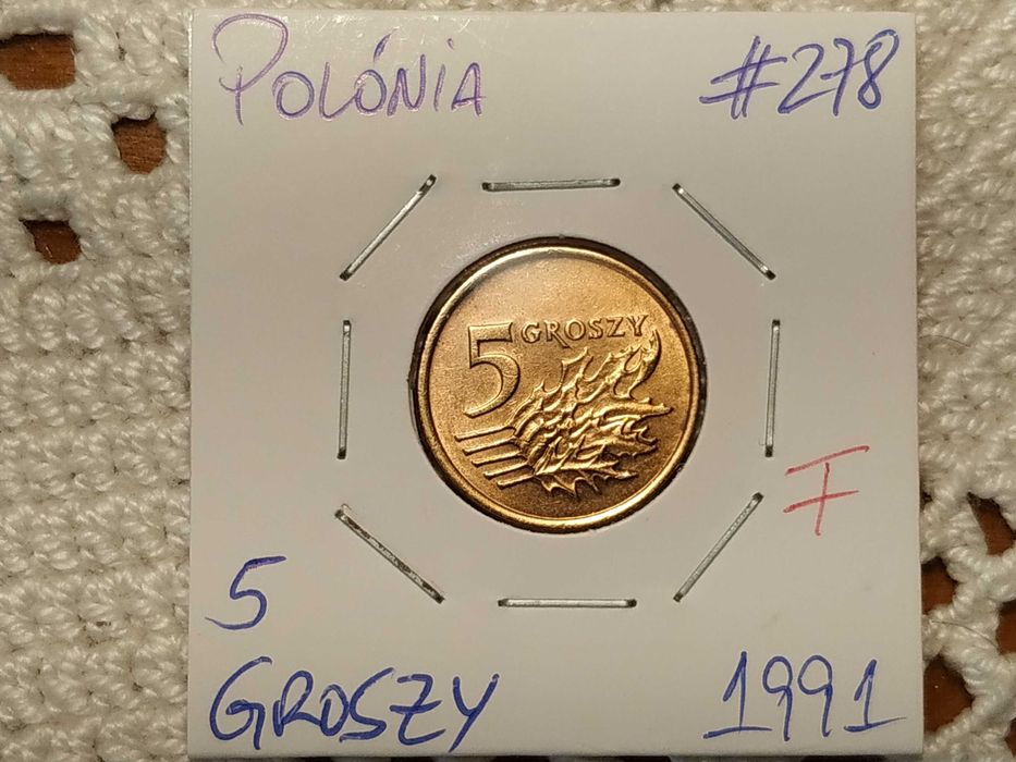 Polónia - moeda de 5 groszy de 1991 (F)
