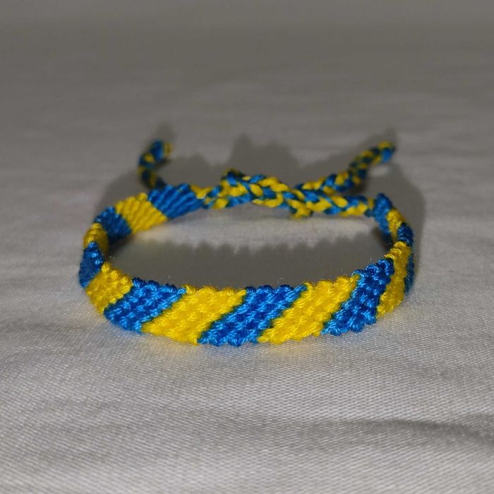 B129 Bransoletka z muliny flaga Ukrainy pleciona Paski Handmade