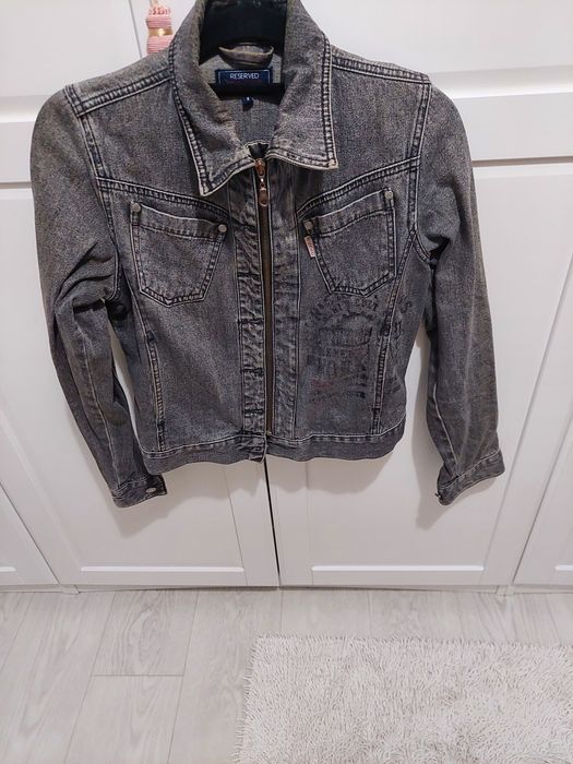 Reserved s kurtka jeansowa damska postarzana