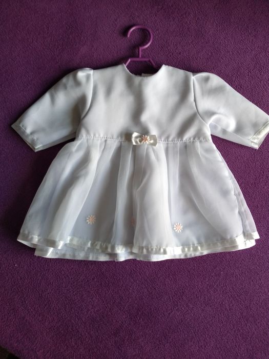 Sukienka do chrztu bolerko biale