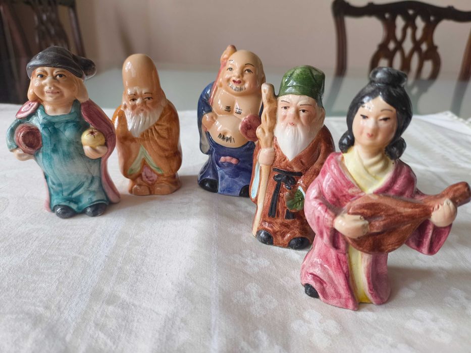 5 Figuras Orientais em Cerâmica Magrou