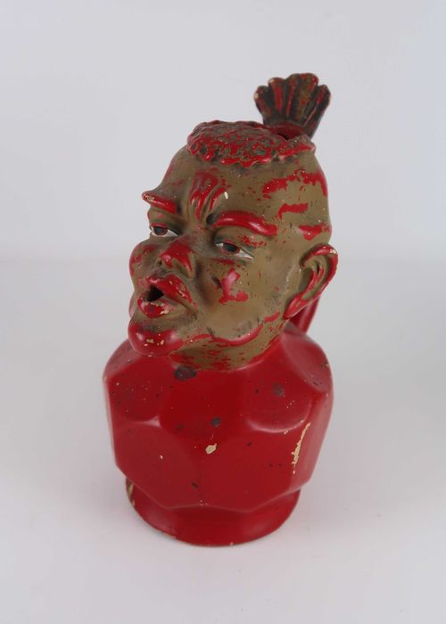 Jarro antropomórfico tribal antigo em cerâmica 18 cm