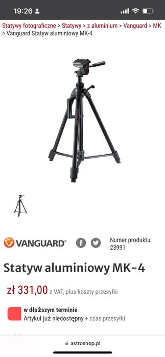 Statyw Vanguard mk-4