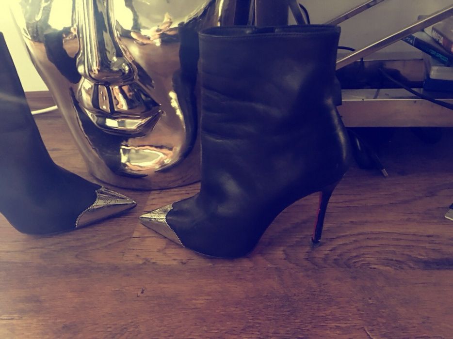 Botki louboutin skora z blacha
