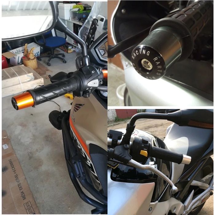 Par pesos topos tacos alumínio longos guiador moto racer