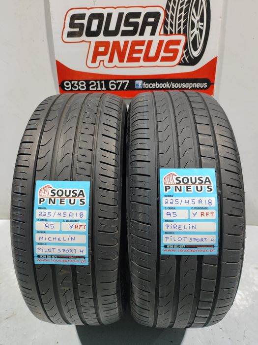 2 pneus semi novos 225-45R18 RFT Pirelli - Oferta dos Portes