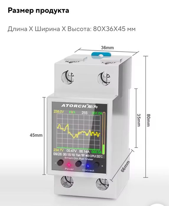 Wifi реле Atorch GR2PWS 100A Енергометр Барьер можно для Электромобиля