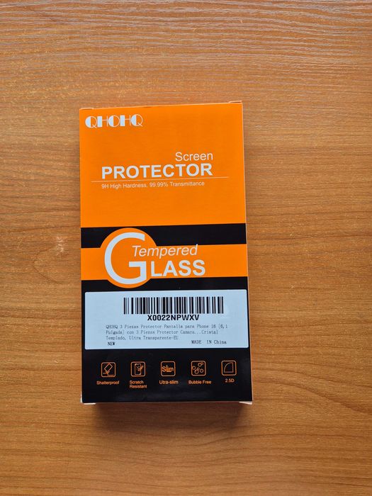 Szkło hartowane QHOHQ do Apple iPhone 16 zestaw