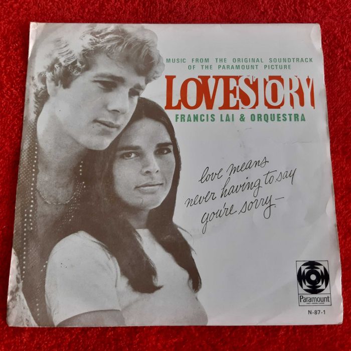 Disco Vinil Single Francis Lai & Orquestra - Theme from Love Story / Skating in Central Park