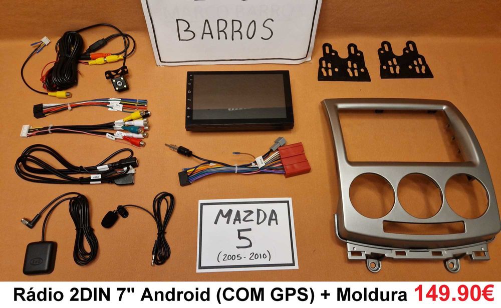 (NOVO) Rádio 2DIN • MAZDA 5 (2005 a 2015) • Android GPS [4+64GB]