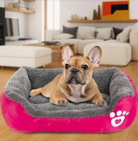 Лежанка пуф для тварин прямокутна 44х33 см м'який зручний лежак