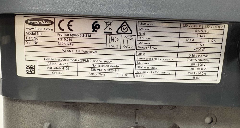 FRONIUS SYMO 8.2-3-M 8,2 kW FALOWNIK Fotowoltaiczny