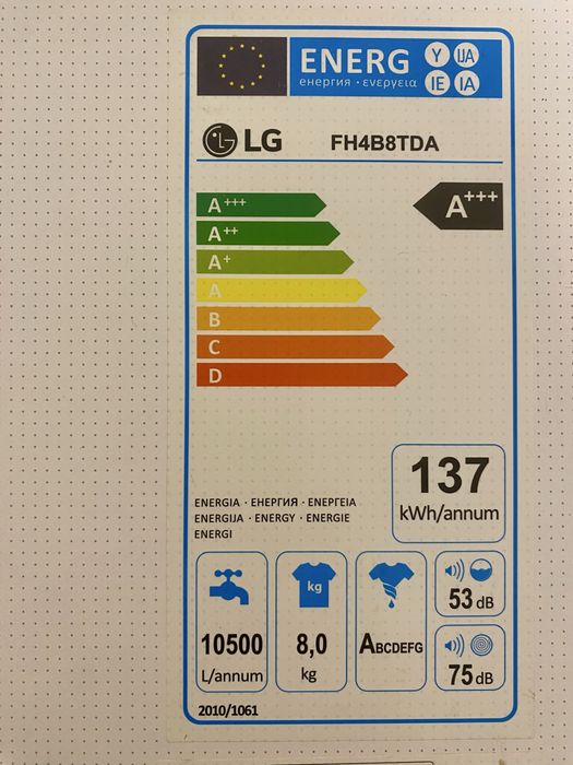 Máquina de Lavar Roupa LG Inverter Direct Drive 8 kg (A+++}