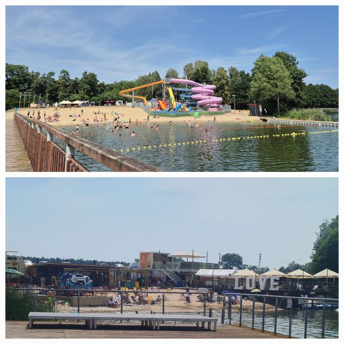 Margonin, tanie domki letniskowe, zjeżdżalnie wodne, piaszczysta plaża, ratownik , cena za 4 osoby.