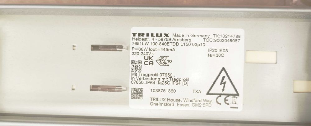 Réguas de Iluminação LED trilux 10500lm, novas