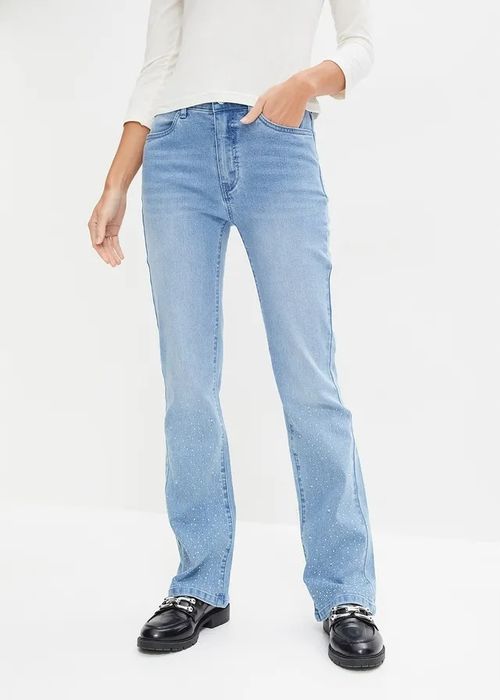 B.P.C jeansy bootcut ze sztrasami ^46