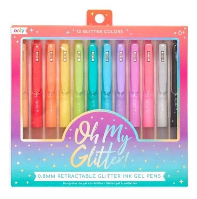 Długopisy żelowe z brokatem Oh My Glitter 12 kol ooly blister,