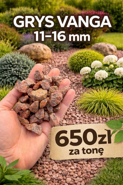Grys granitowy 11–16 kamień ozdobny na ścieżki ogród rabat transport
