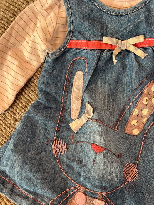 Vestido ganga body bordado menina