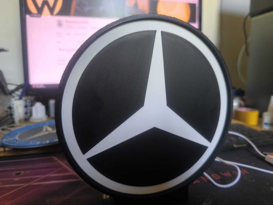 Lightbox Luminaria decorativa Mercedes-Benz logo moderno