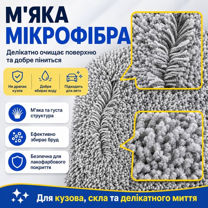Щітка для миття авто телескопічна мікрофібра
