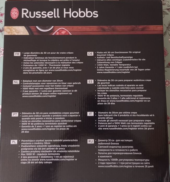 Máquina Crepes Fiesta Russell Hobbs NOVO