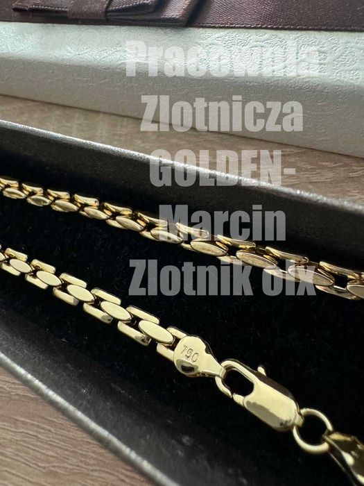 Złoty Łańcuszek Pozłacany z Próbą Splot Królewski Cartier łańcuch