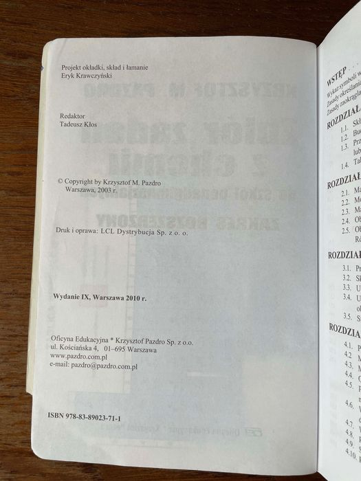 Zbiór zadań z chemii Pazdro zakres rozszerzony