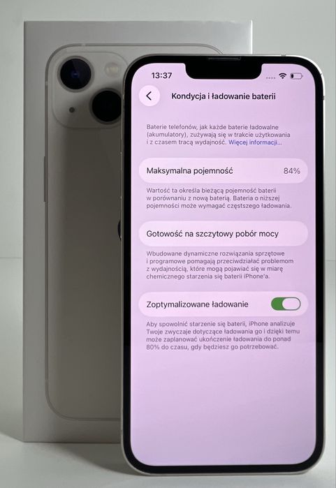  iPhone 13 - 128GB - 100% oryginalny, JAK NOWY, FULL ZESTAW!!