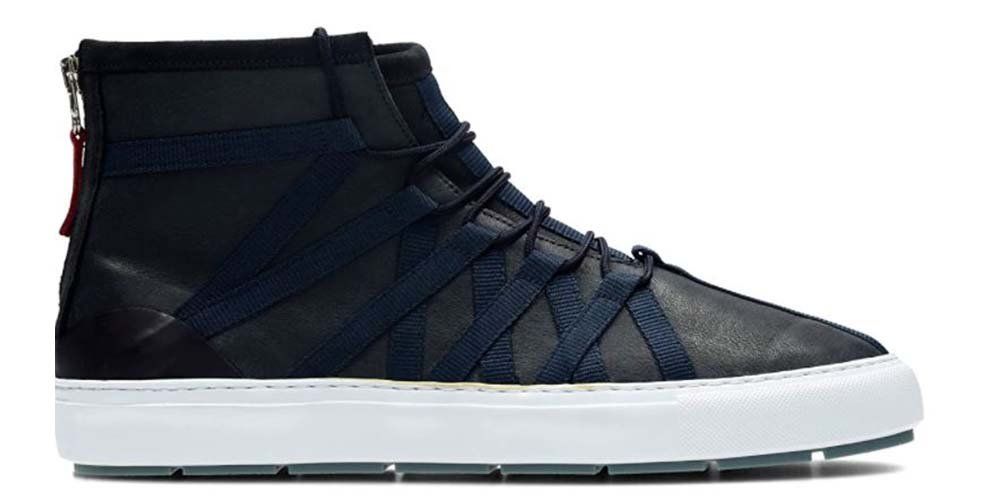 Clarks Półbuty męskie - Laika Top wysokie - r 42 - granatowe skórzane