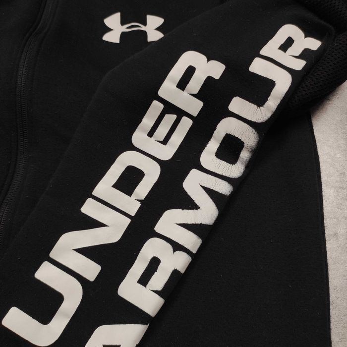 MĘSKA Bluza Sportowa Rozpinana z Kapturem Under Armour Logo Siłownia