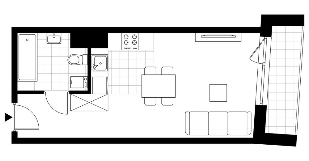 1-pokojowe mieszkanie 29m2 + loggia