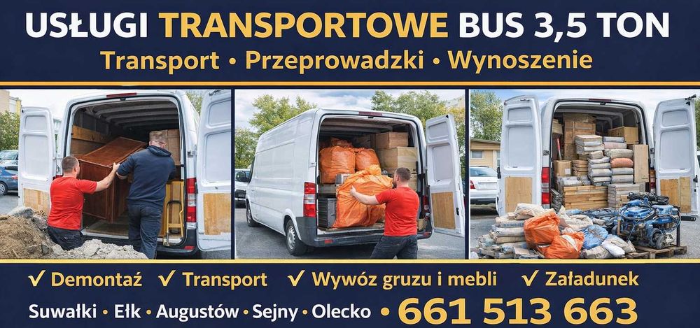 Usługi transportowe | Przeprowadzki | Wywóz mebli i gruzu | Suwałki