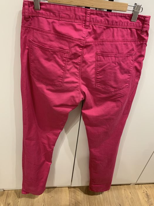 Różowe spodnie H&M slim fit 40 długie proste