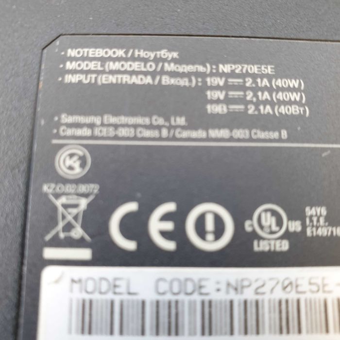 Samsung motherboard NP270E5E with Celeron 847 processor, tested without anomalies64751966816642122