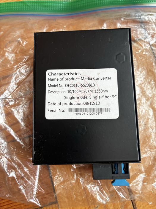 Оптоволоконний конвертер 10/100 Fiber T