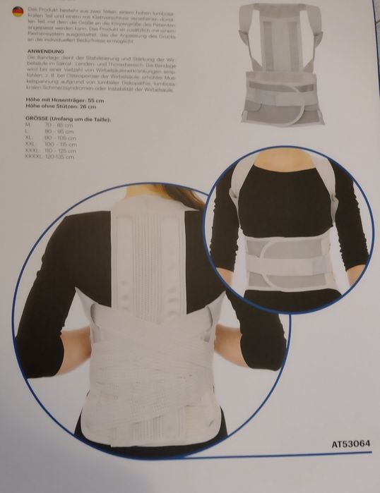 Nową orteza kręgosłupa na szyjnyi lędźwiowy