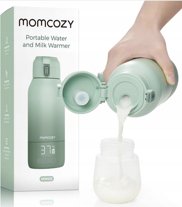 Podgrzewana butelka do mleka MOMCOZY ZESTAW 500 ml zielony 80 W USB-C