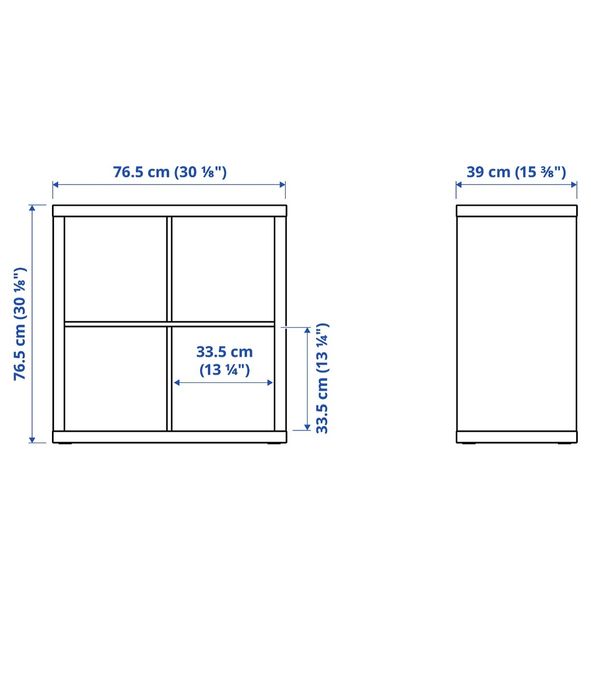 Estante branca Kallax (Ikea), personalizada com 2 portas de madeira laqueada