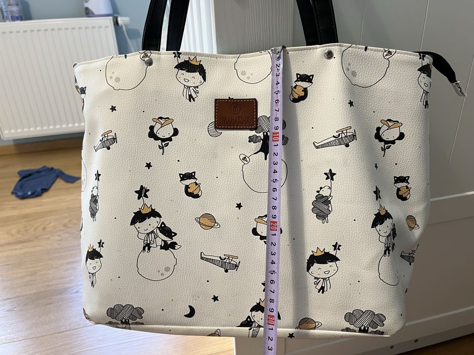 Duza torba makaszka do wozka dla niemowlaka ekoskora maly ksiaze