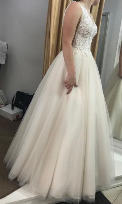 Suknia ślubna w kolorze kremowym/brzoskwiniowym