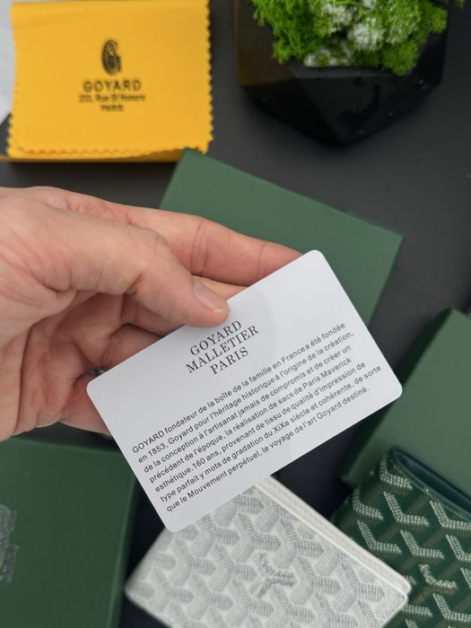 Кошелек Goyard мужской кожаный черный Гоярд гаманець чоловічий білий