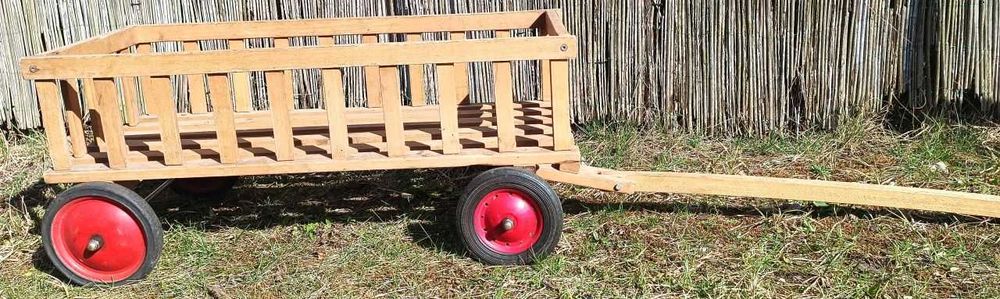 Wózek drewniany drabiniasty dla dzieci, tanio.
