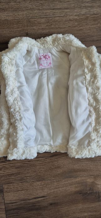 Zestaw na chrzest sukienka płaszcz kapelusz buty 68 74 cm